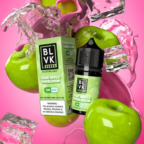 BLVK Bubba E-Liquid Sour Apple Bubblegum Nicotine Salt 30ml